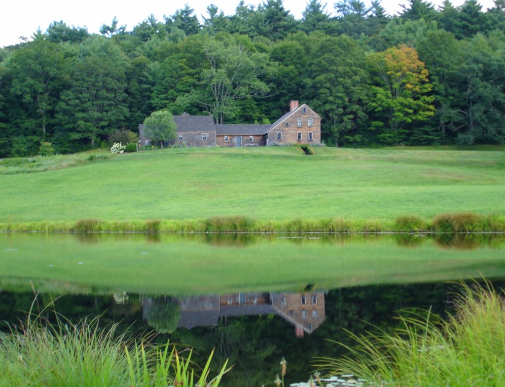 Antique Homes Early American Colonial house architecture built circa 1730 in Willington Connecticut