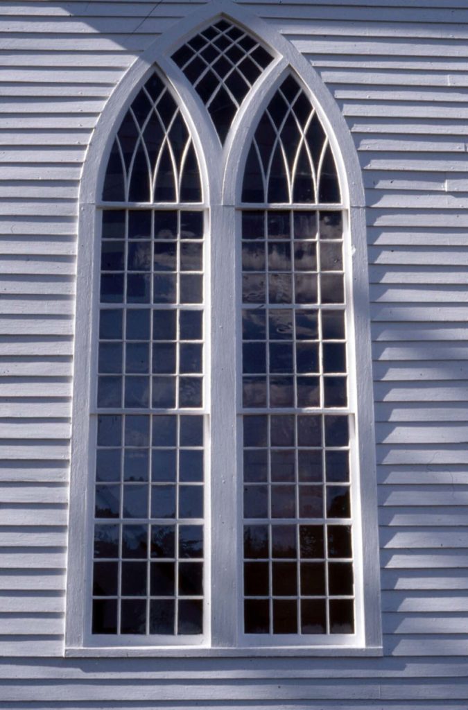 very large Gothic arched window detail