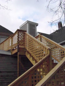 Staircase after rehab with the Massachusetts Housing Initiative.