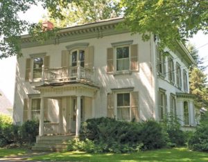 Stately symmetrical Italianate home. 
