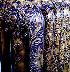 Elegantly finished cast iron radiator.